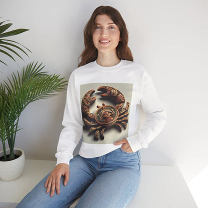 Unisex Heavy Blend™ Crewneck Sweatshirt, Crab Artifact, Cancer Zodiac Design