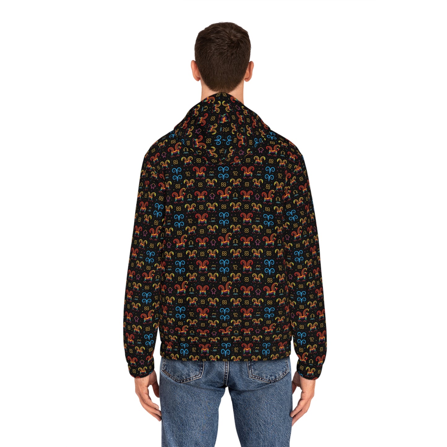 Full-Zip Hoodie (AOP), Aries, Zodiac v1, Pattern