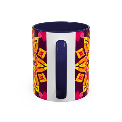 Accent Coffee Mug, Scorpio, Zodiac v1. Flower Pattern, (11, 15oz)