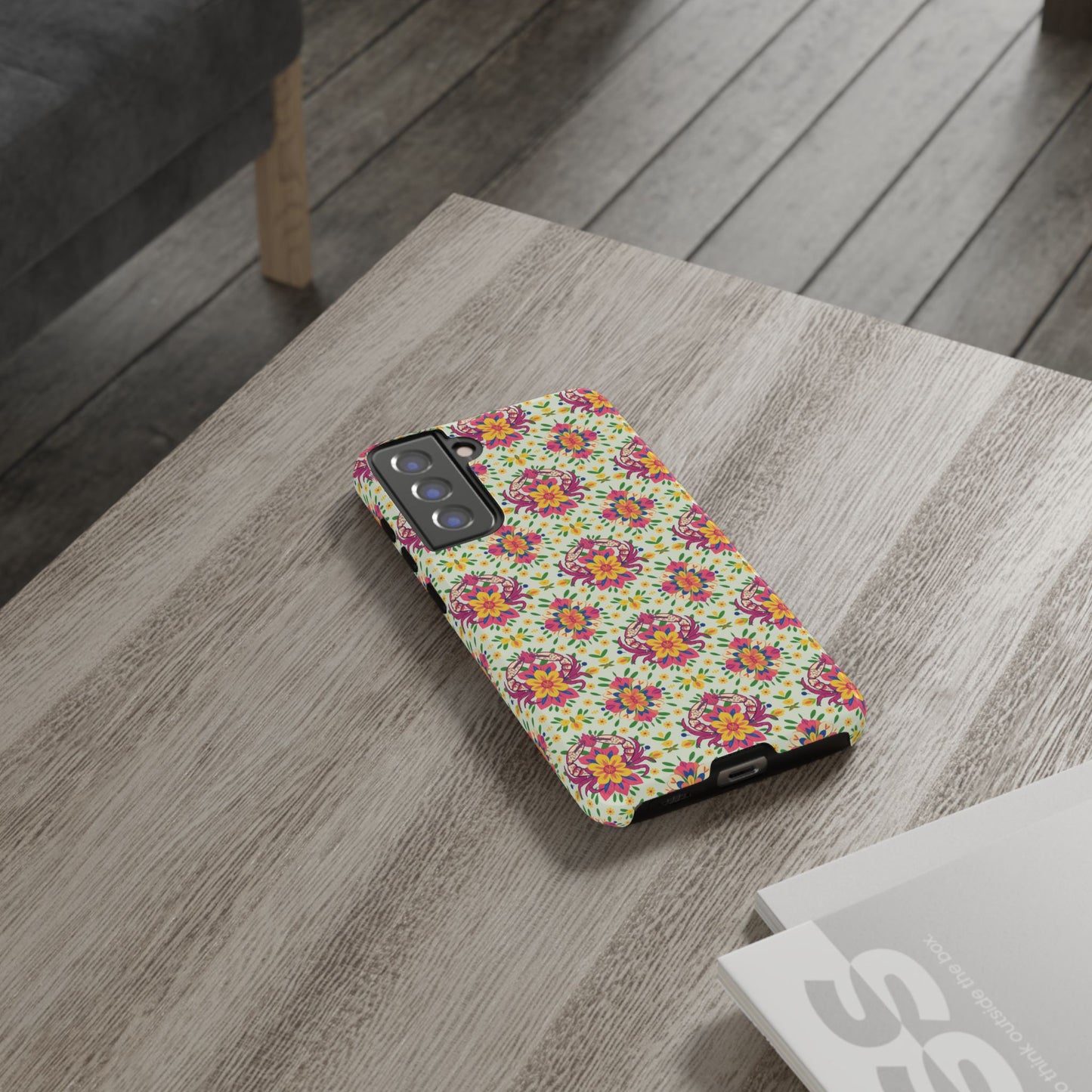 Tough Cases, Cancer, Zodiac v3, Flower Pattern
