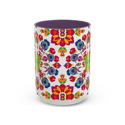 Accent Coffee Mug, Libra, Zodiac v1, Flower Pattern, (11, 15oz)