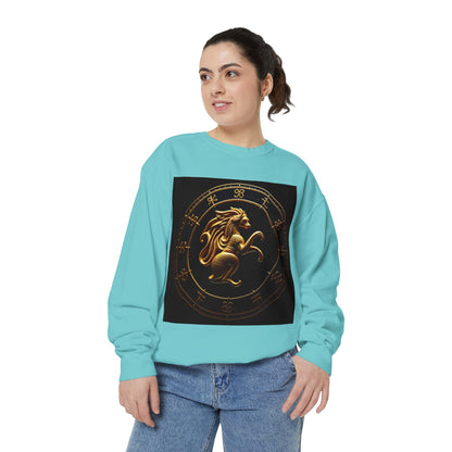 Garment-Dyed Sweatshirt, Unisex, Space Animal Design v1, Virgo