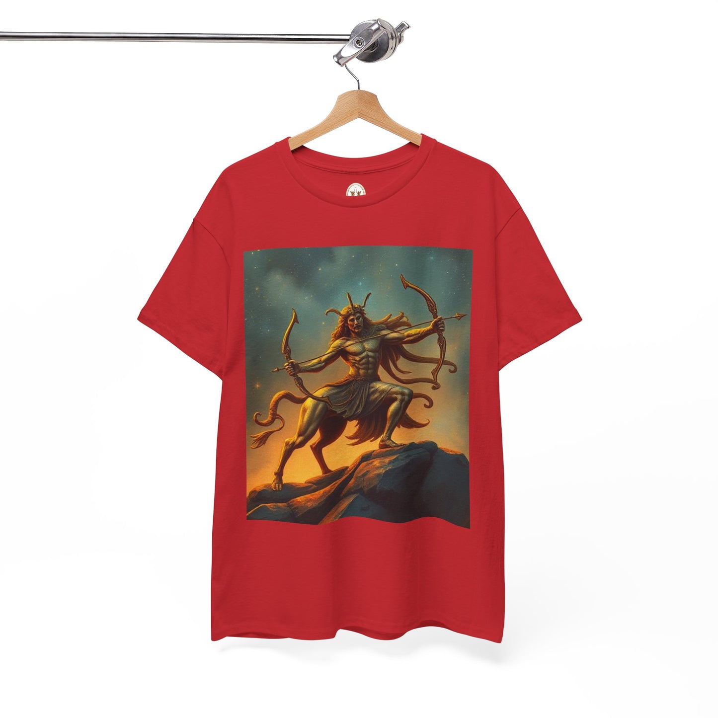 Unisex Heavy Cotton T-Shirt, Arrow Centaur, Sagittarius Zodiac Design