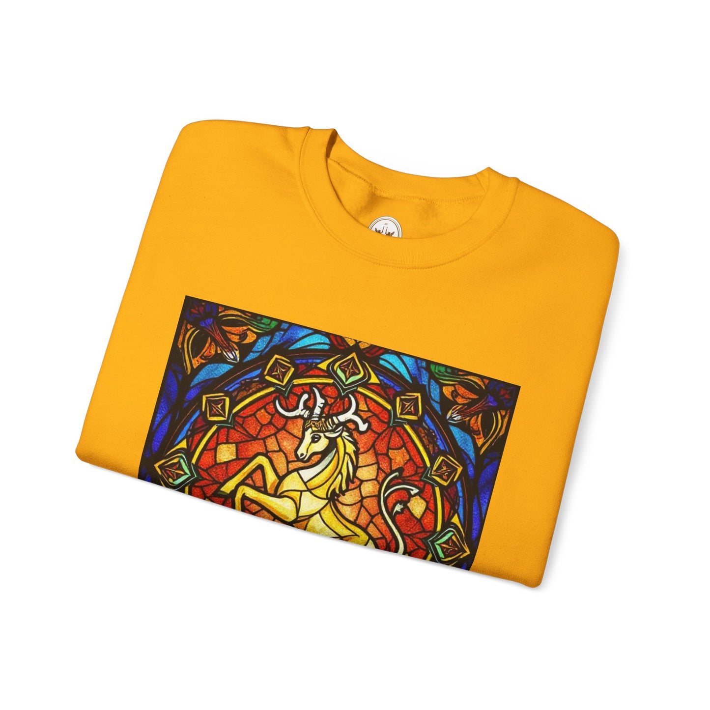 Unisex Heavy Blend™ Crewneck Sweatshirt, Glass 1, Capricorn Zodiac Design