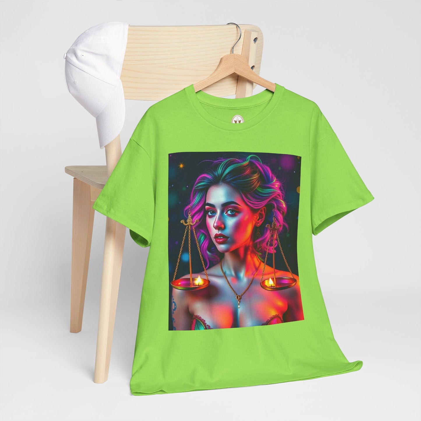 Unisex Heavy Cotton T-Shirt, Libra, Zodiac v3, Sexy Art
