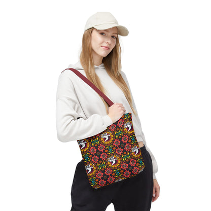 Tote Bag (AOP), Sagittarius, Zodiac v1, Flower Pattern