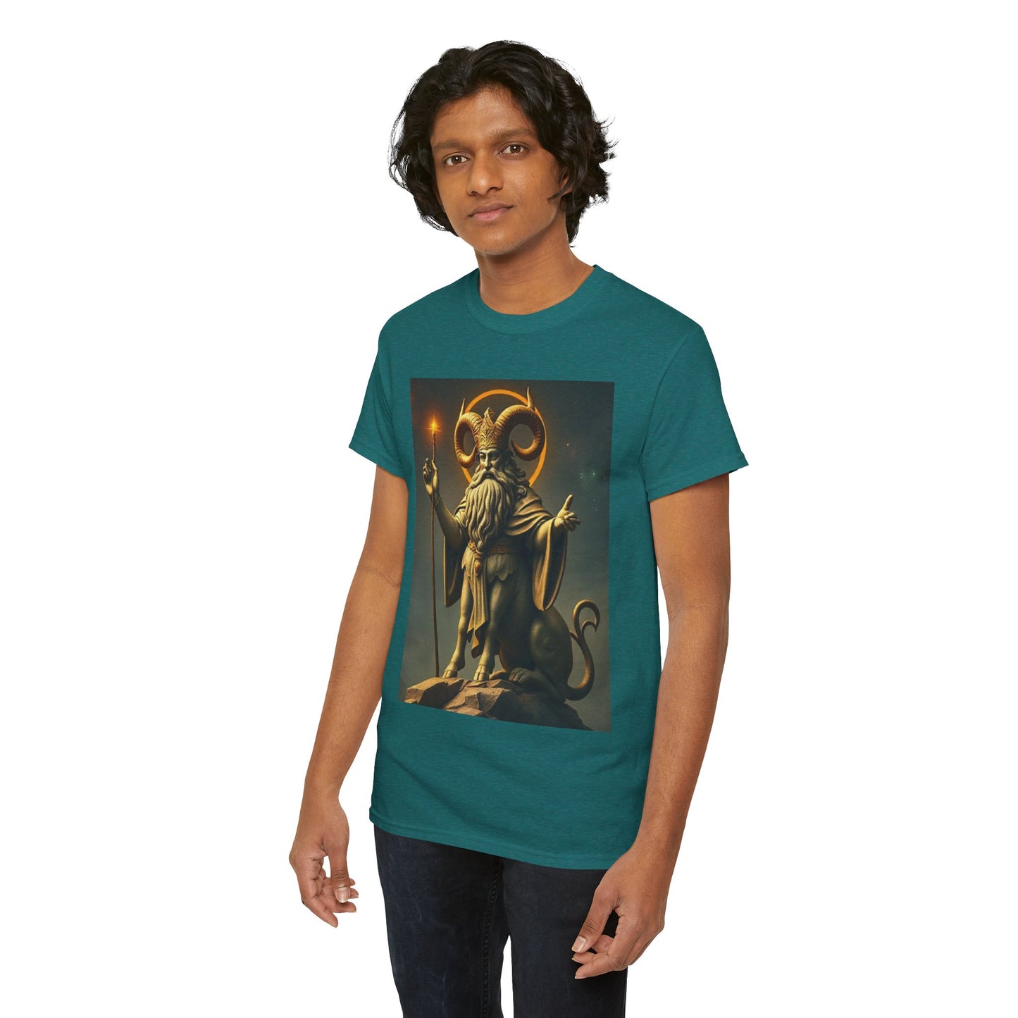 Unisex Heavy Cotton T-Shirt, Taurus God, Zodiac Design