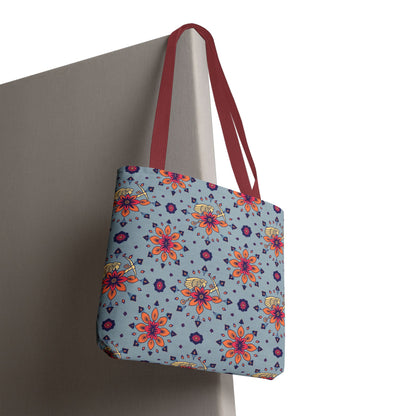 Tote Bag, (AOP), Sagittarius, Zodiac v1, Flower Pattern