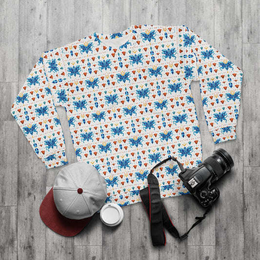 Unisex Sweatshirt (AOP), Aquarius, Zodiac v1, Jewel Pattern