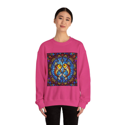 Unisex Heavy Blend™ Crewneck Sweatshirt, Glass 1, Pisces Zodiac Design