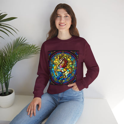 Unisex Heavy Blend™ Crewneck Sweatshirt, Glass, Capricorn Zodiac Design