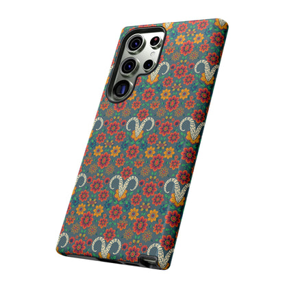 Tough Cases, Aries, Zodiac v3, Flower Pattern