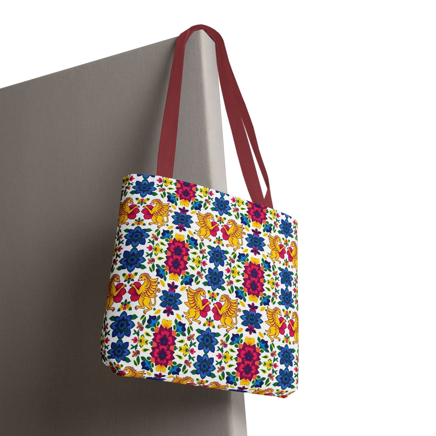 Tote Bag, (AOP), Gemini, Zodiac v6, Flower Pattern