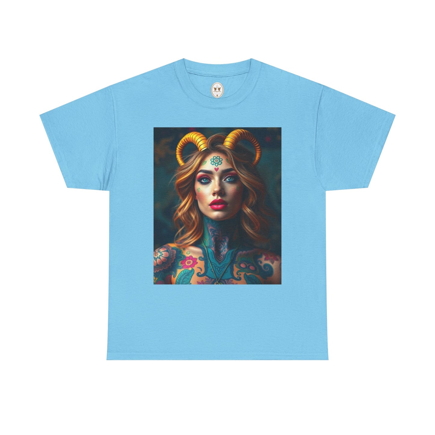 Unisex Heavy Cotton T-Shirt, Capricorn, Zodiac v1, Sexy Art