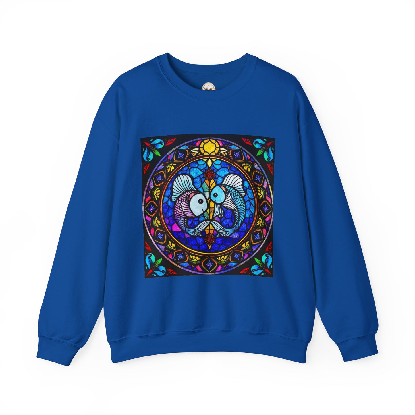 Unisex Heavy Blend™ Crewneck Sweatshirt, Glass, Pisces Zodiac Design