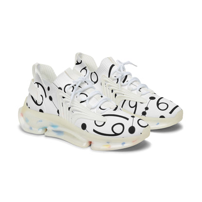 Women's Mesh Sneakers, Constellation & Symbol, Cancer Zodiac Sign, AOP