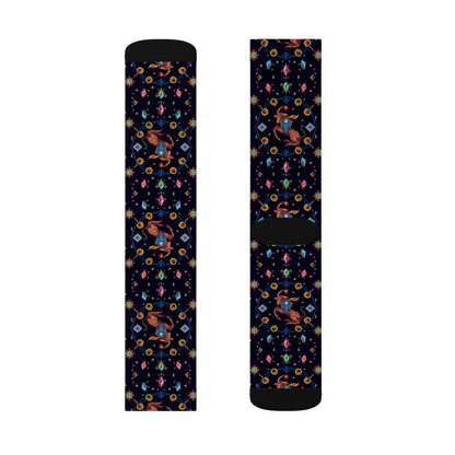 Sublimation Socks, Capricorn, Zodiac v2, Jewel Pattern