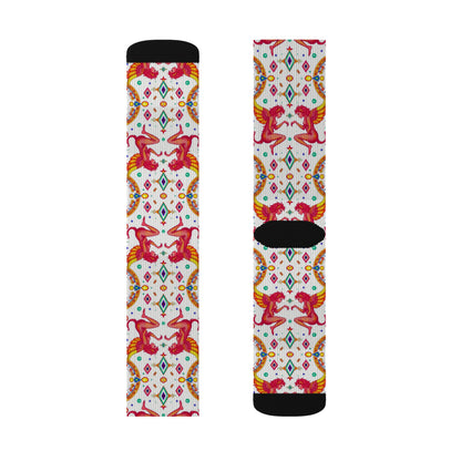 Sublimation Socks, Gemini, Zodiac, Jewel Pattern