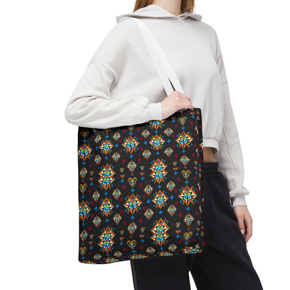 Tote Bag (AOP), Sagittarius, Zodiac v1, Jewel Pattern