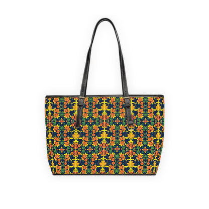 Leather Shoulder Bag, Libra, Zodiac, Flower Pattern