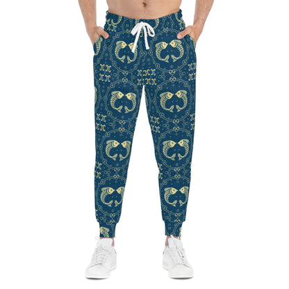 Athletic Joggers, Zodiac Design, Pattern, Pisces, AOP