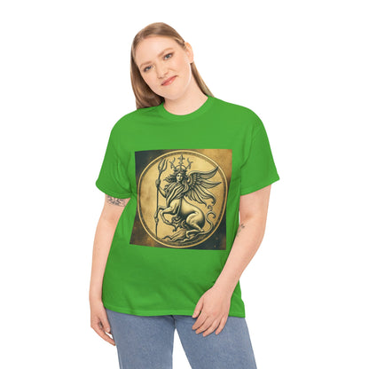 Unisex Heavy Cotton T-Shirt, Angel Animal, Virgo Zodiac Design