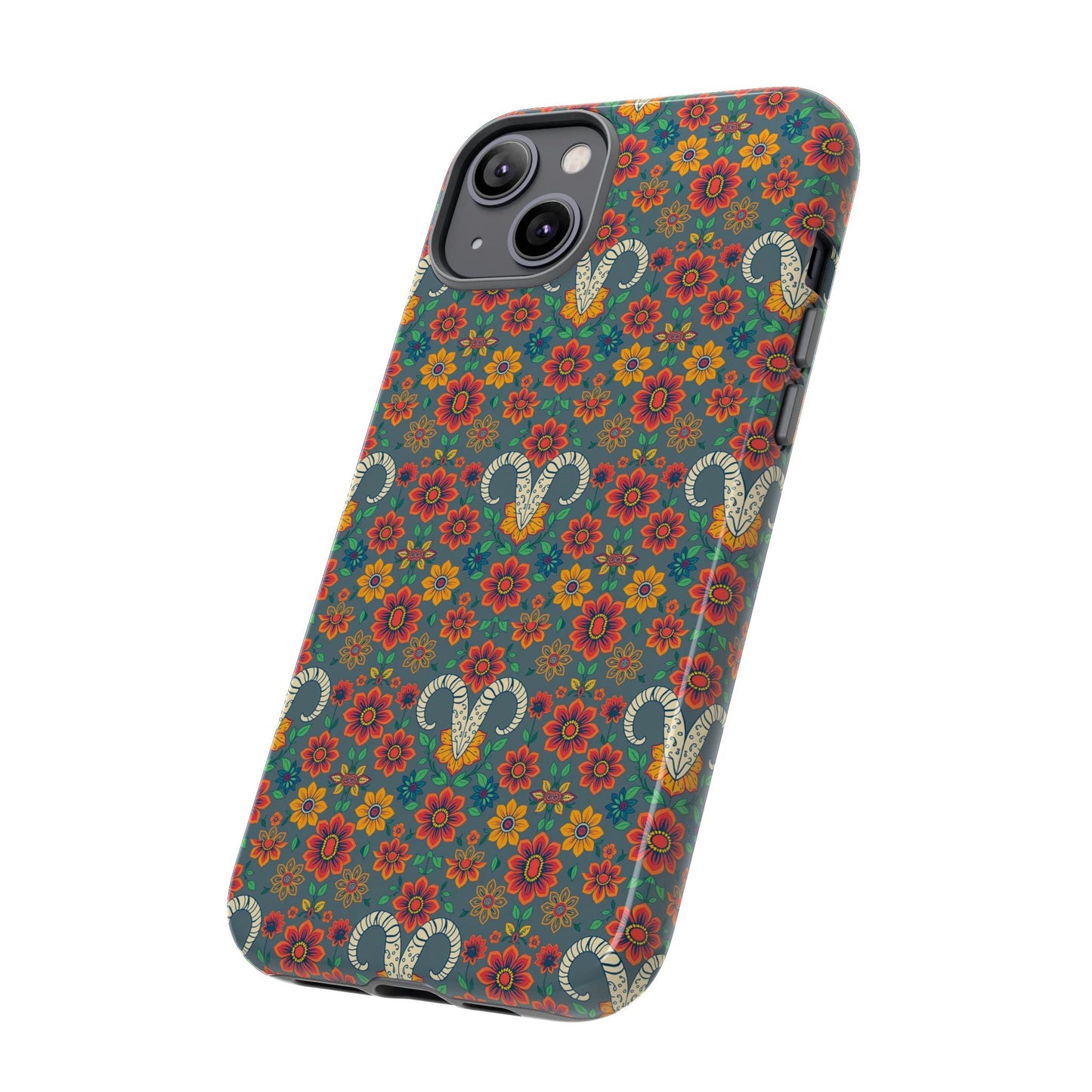Tough Cases, Aries, Zodiac v3, Flower Pattern