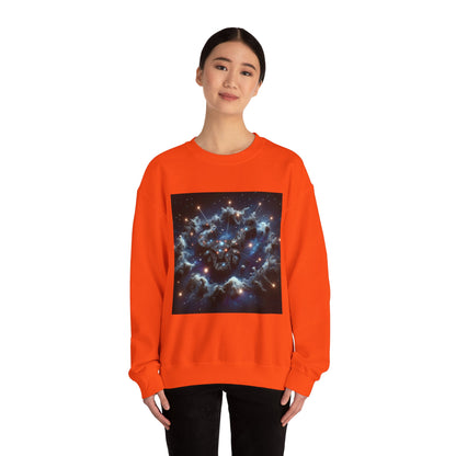 Unisex Heavy Blend™ Crewneck Sweatshirt, Space Bullhead, Taurus Zodiac Design