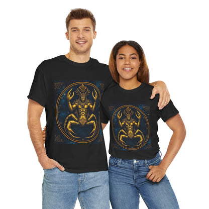 Unisex Heavy Cotton T-Shirt, Scorpion King 1v, Cancer Zodiac Design