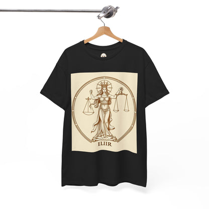 Unisex Heavy Cotton T-Shirt, Libra Goddess v1, Zodiac Design