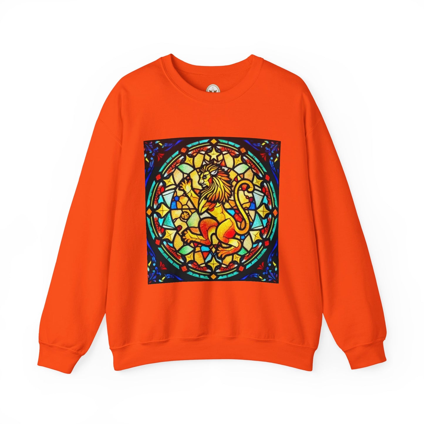 Unisex Heavy Blend™ Crewneck Sweatshirt, Glass 1, Leo Zodiac Design