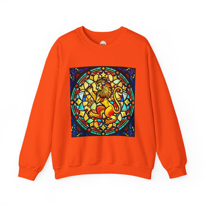 Unisex Heavy Blend™ Crewneck Sweatshirt, Glass 1, Leo Zodiac Design
