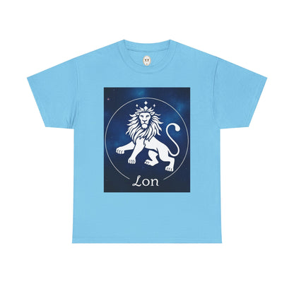 Unisex Heavy Cotton T-Shirt, Space Lion v1, Leo Zodiac Design