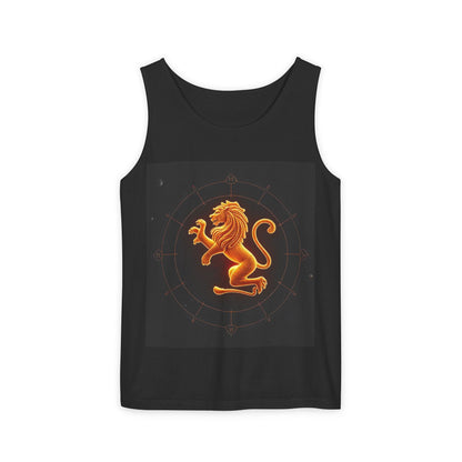 Unisex Garment-Dyed, Tank Top, Leo Design, Space Animal v1, 100% US cotton