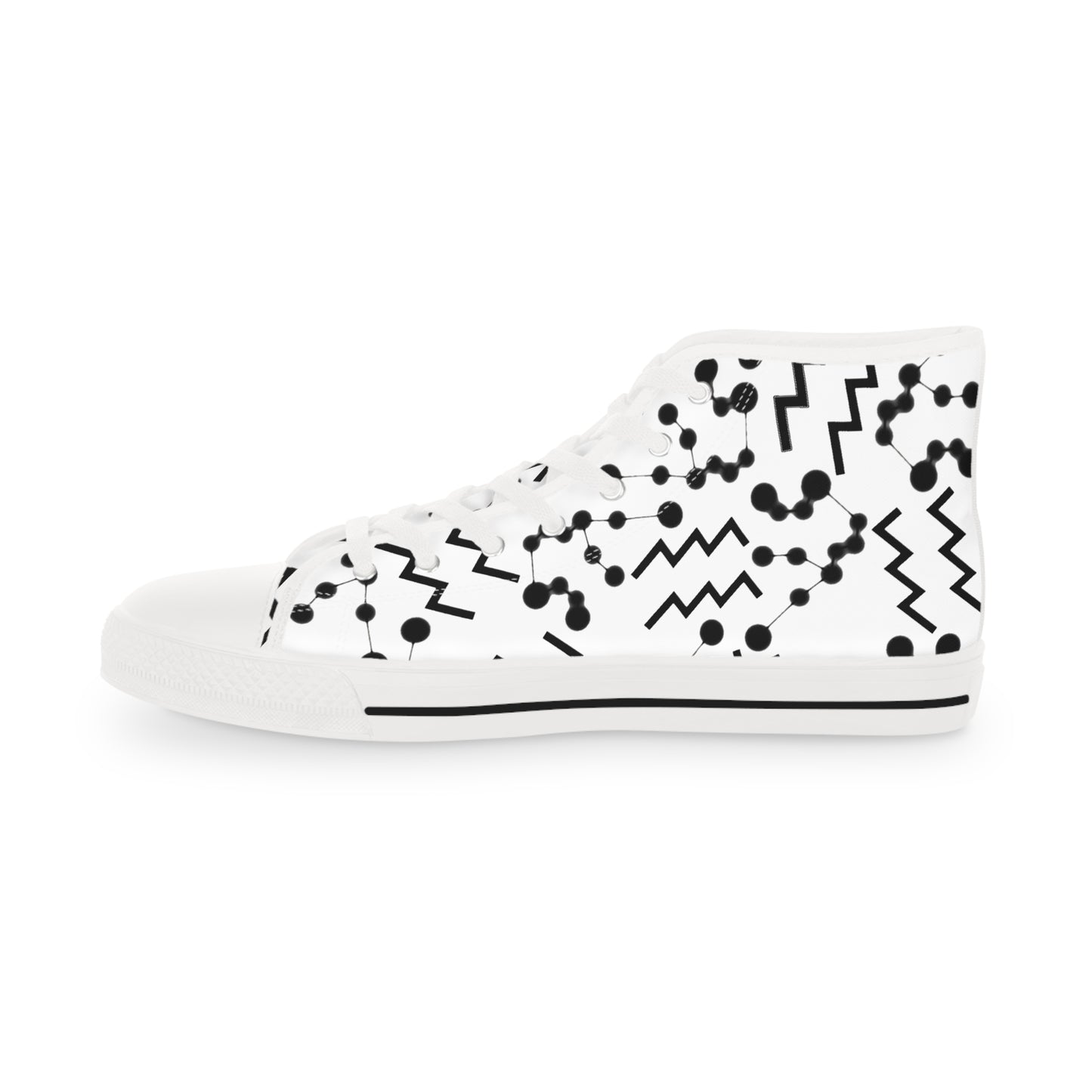 Men's High Top Sneakers, Breathable polyester canvas, Aquarius Zodiac Design