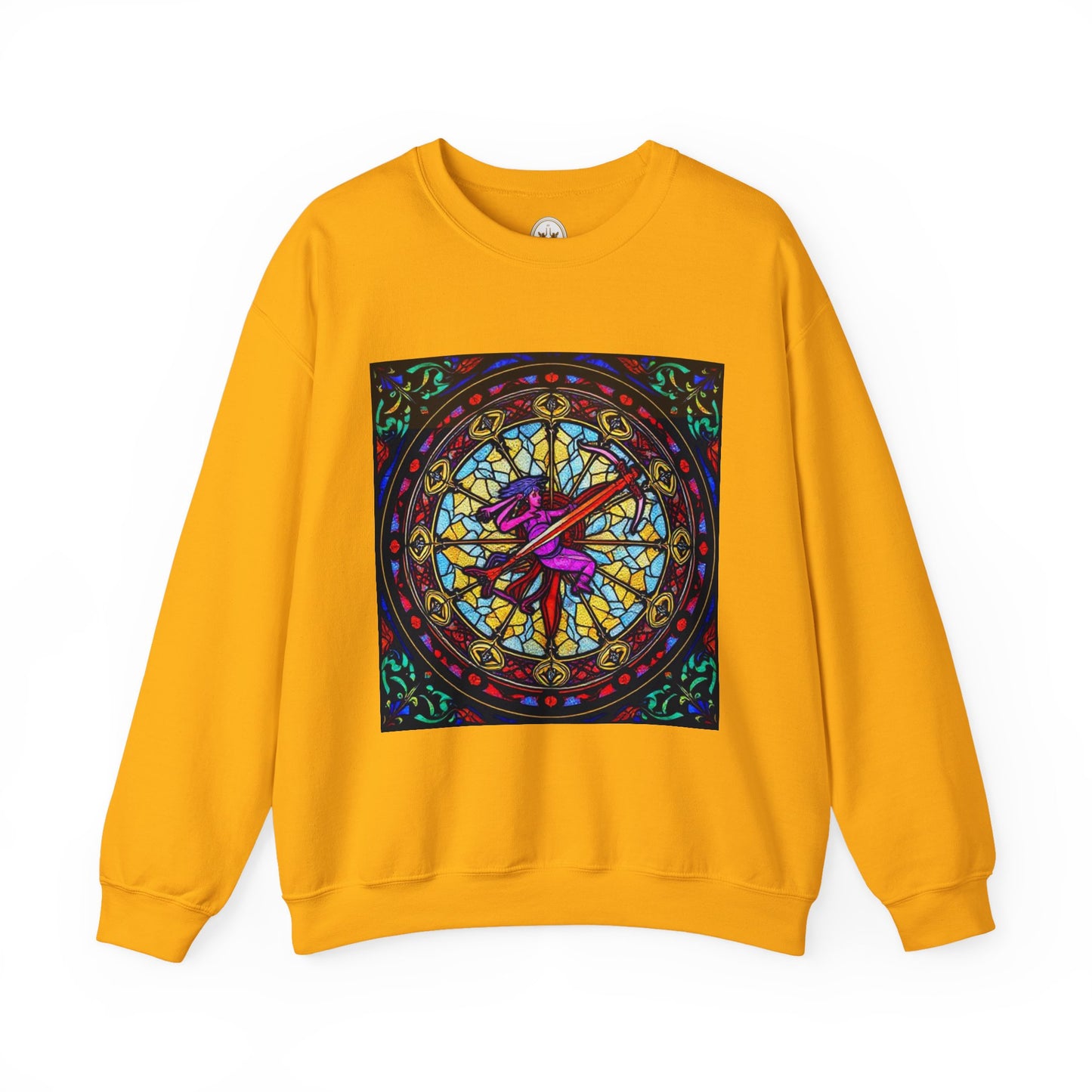 Unisex Heavy Blend™ Crewneck Sweatshirt, Glass 1, Sagittarius Zodiac Design