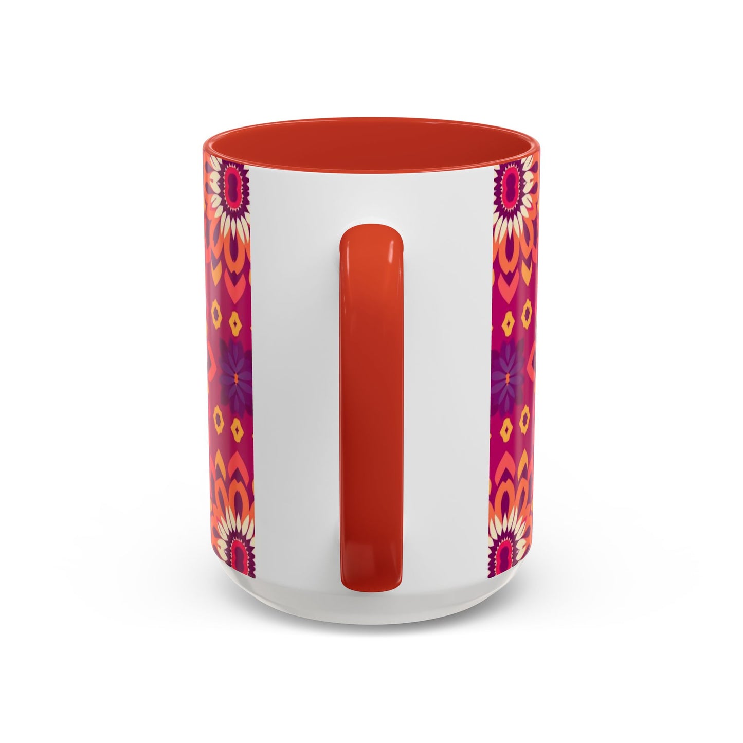 Accent Coffee Mug, Gemini, Zodiac v1, Flower Pattern, (11, 15oz)