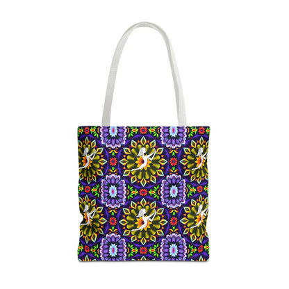Tote Bag (AOP), Sagittarius, Zodiac v2, Flower Pattern
