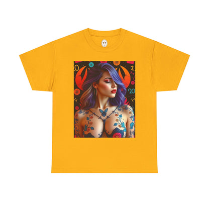 Unisex Heavy Cotton T-Shirt, Cancer, Zodiac, Sexy Art