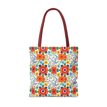 Tote Bag (AOP), Virgo, Zodiac v1, Flower Pattern