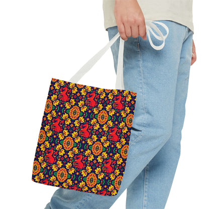 Tote Bag (AOP), Virgo, Zodiac, Flower Pattern