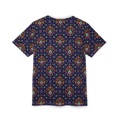 Unisex Cut & Sew T-Shirt, (AOP), Libra, Zodiac v3, Jewels Pattern