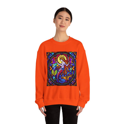Unisex Heavy Blend™ Crewneck Sweatshirt, Glass 1, Aquarius Zodiac Design
