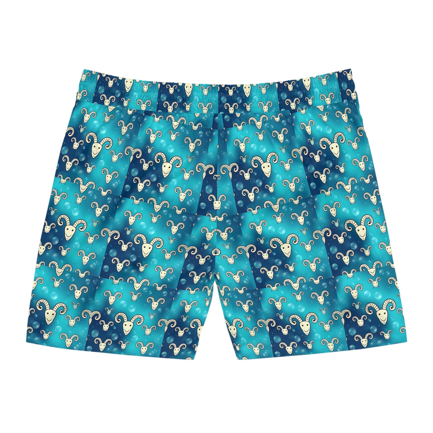 Men's Mid-Length Swim Shorts, (AOP), Aries, Zodiac v2, Bubble Pattern