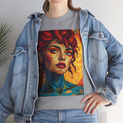 Unisex Heavy Cotton T-Shirt, Aquarius, Zodiac, Sexy Art