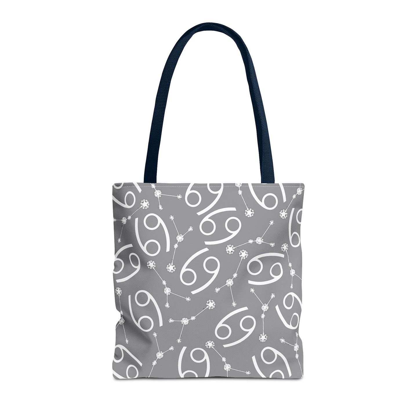 Tote Bag, Cancer Zodiac Sign, AOP, (Grey, White)
