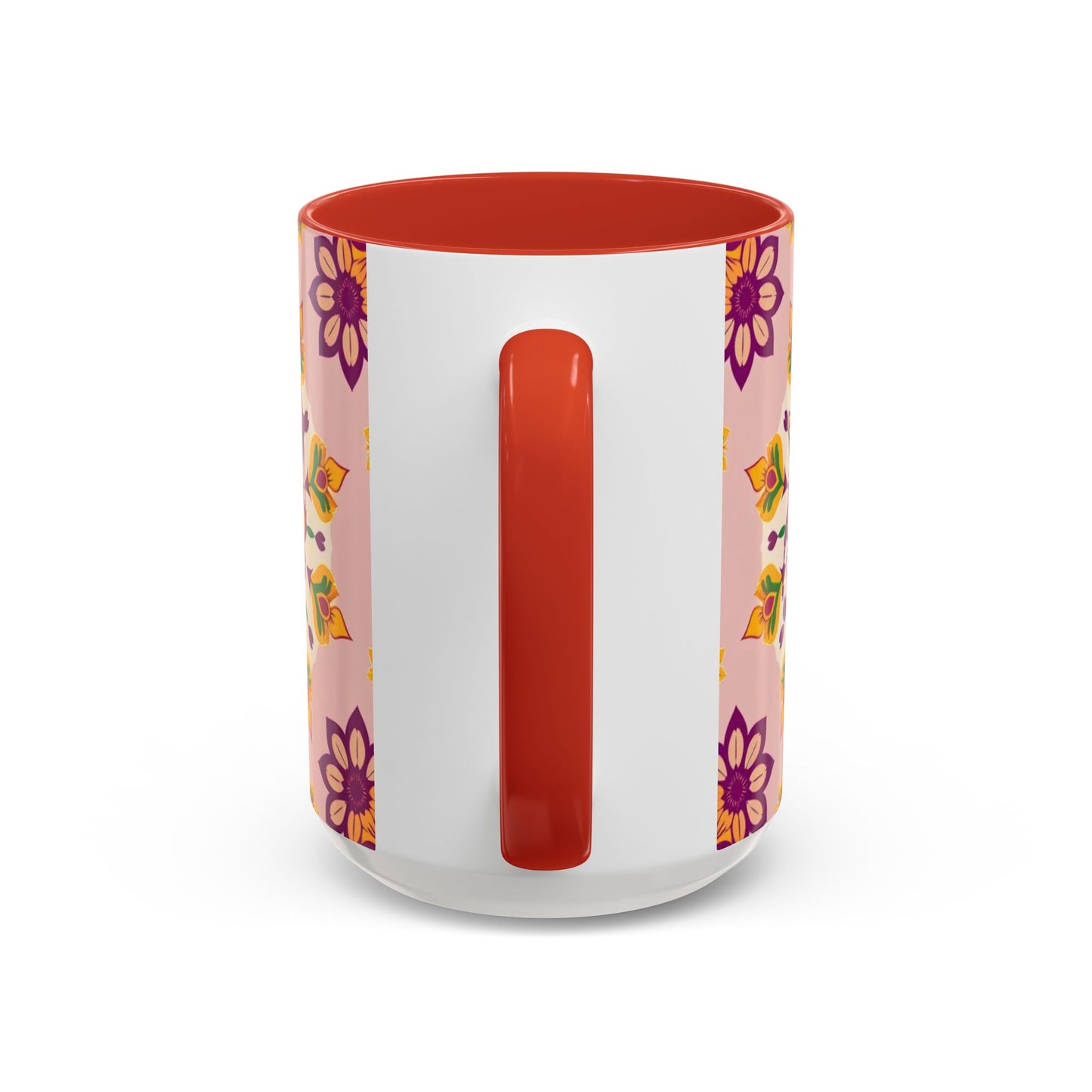 Accent Coffee Mug, Sagittarius, Zodiac v4. Flower Pattern, (11, 15oz)