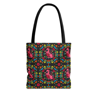 Tote Bag, (AOP), Virgo, Zodiac v6, Flower Pattern