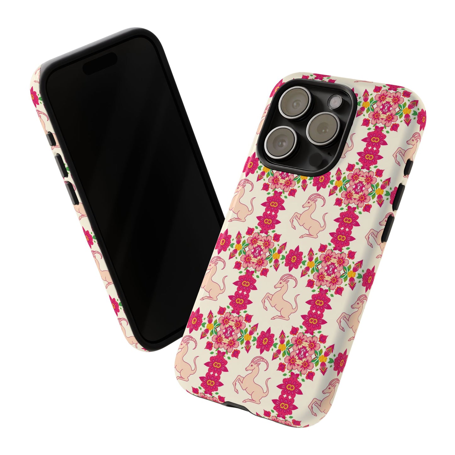 Tough Cases, Capricorn, Zodiac v3, Flower Pattern