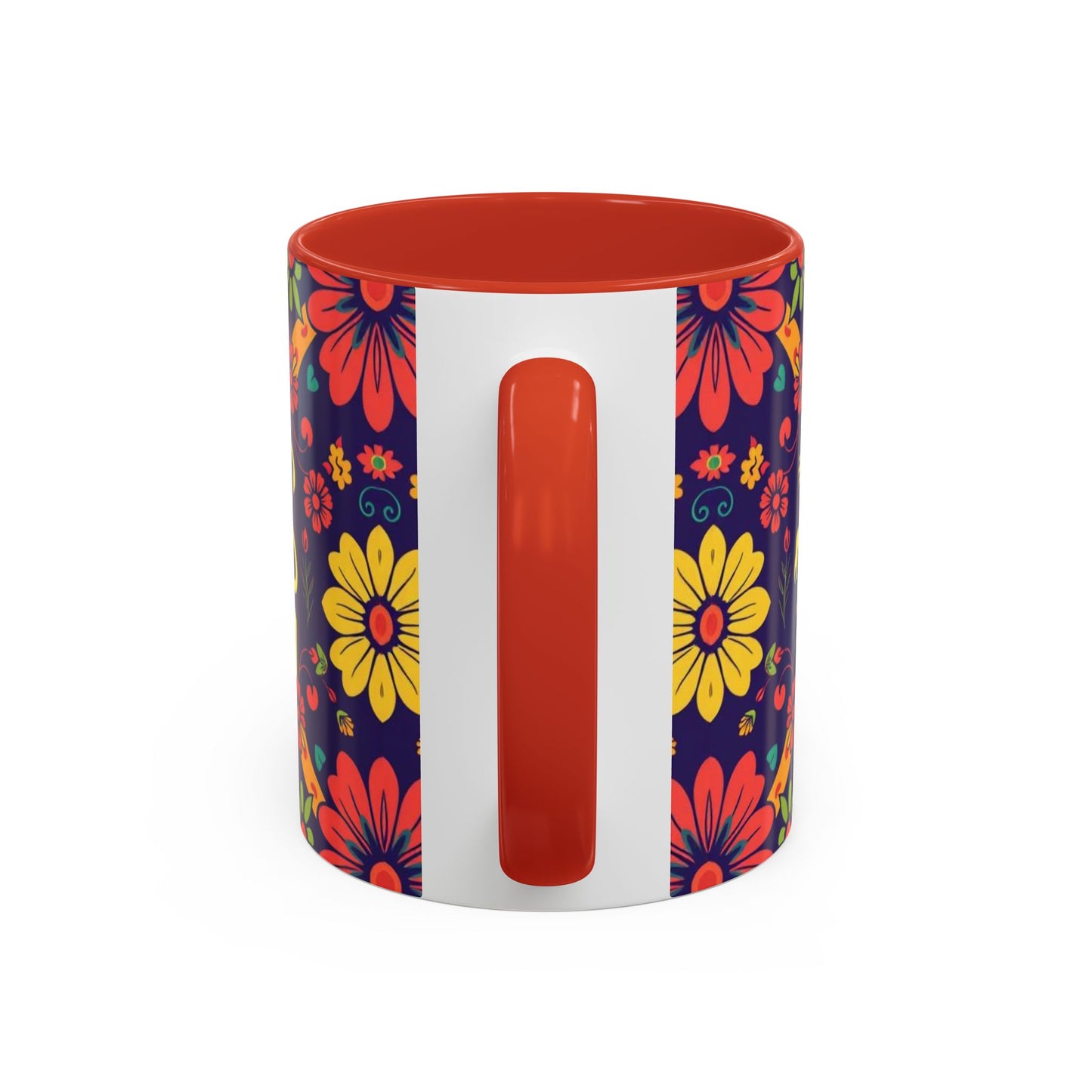 Accent Coffee Mug, Leo, Zodiac v3, Flower Pattern, (11, 15oz)
